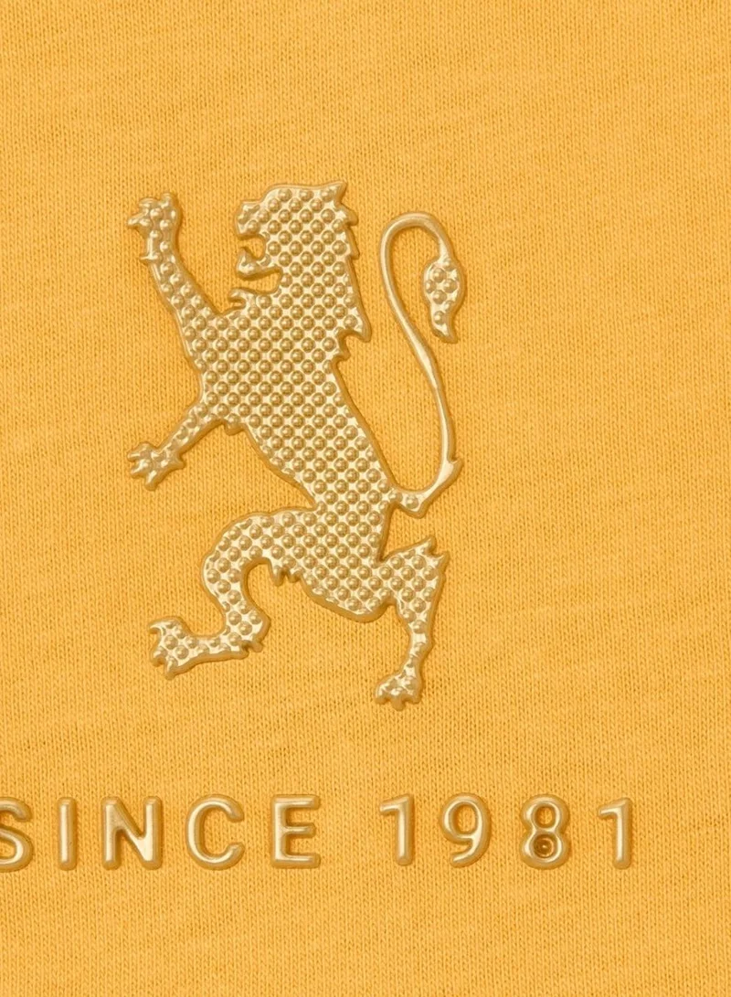 GIORDANO  Men’s Slim Cotton Crew Neck Signature Print Tee for Men | Best Price UAE